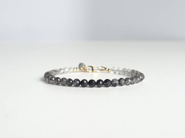 Toermalijnkwarts kralen armband, 14k goldfilled - 925 sterling zilver