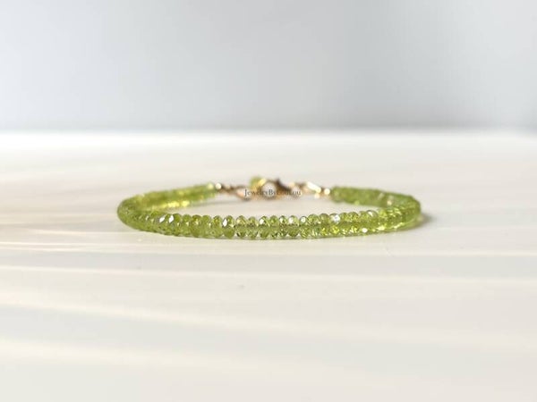 Peridoot kralen armbanden, 14k goldfilled - 925 sterling zilver