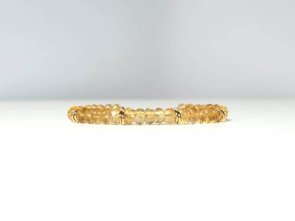 Citrien kralen armband, 14k goldfilled