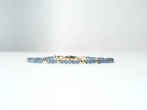 Santa Maria Aquamarijn kralen armband, 14k goldfilled - 925 sterling zilver