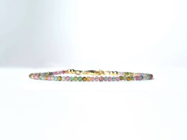 Multi Toermalijn armband, 14k goldfilled - 925 sterling zilver