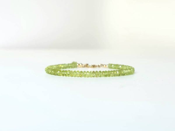 Peridoot kralen armbanden, 14k goldfilled - 925 sterling zilver