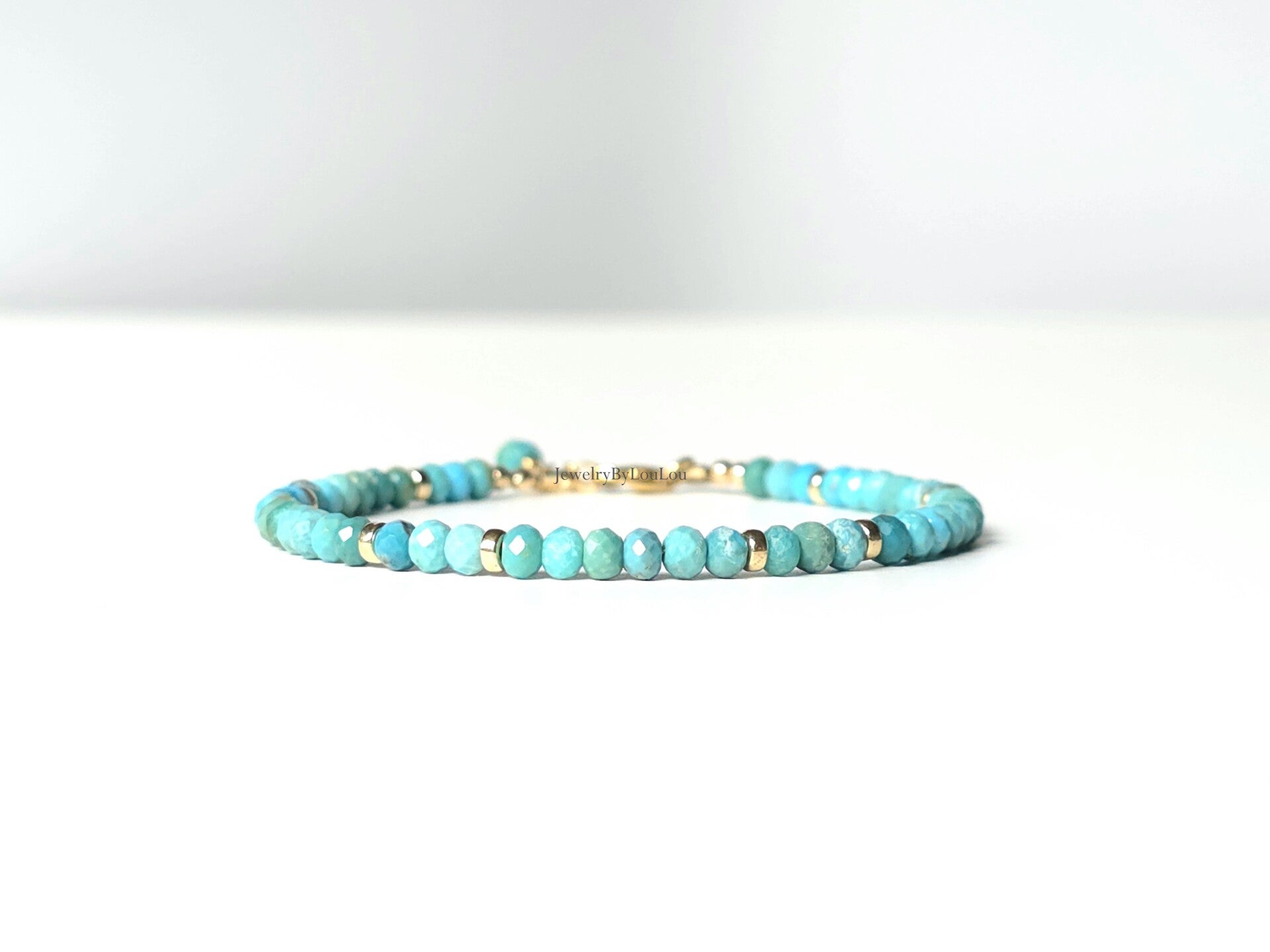 Arizona Turkoois kralenarmband, 14k goldfilled - 925 sterling zilver