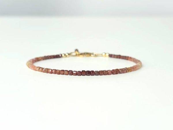Rode ombre Spinel armband 14k goldfilled - 925 sterling zilver