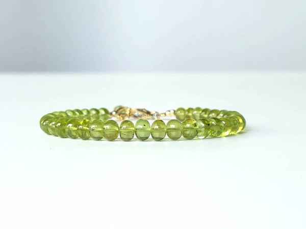Peridoot kralen armbanden, 14k goldfilled - 925 sterling zilver