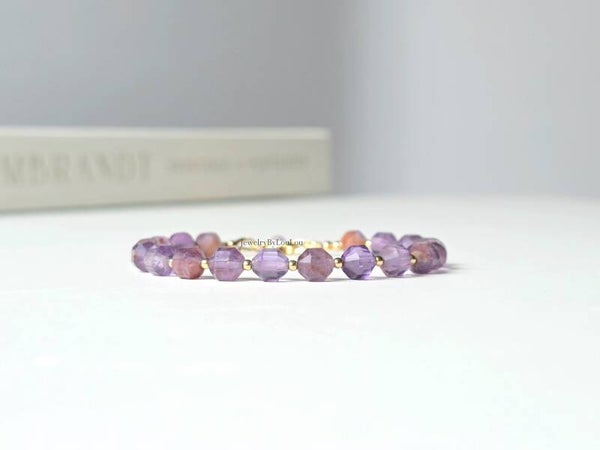 Super seven beaded bracelet, 14k gold-filled - 925 sterling silver