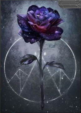 Diamond painting blauw/paarse roos