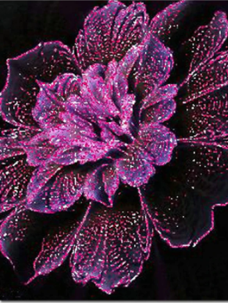 Diamond painting roze bloem