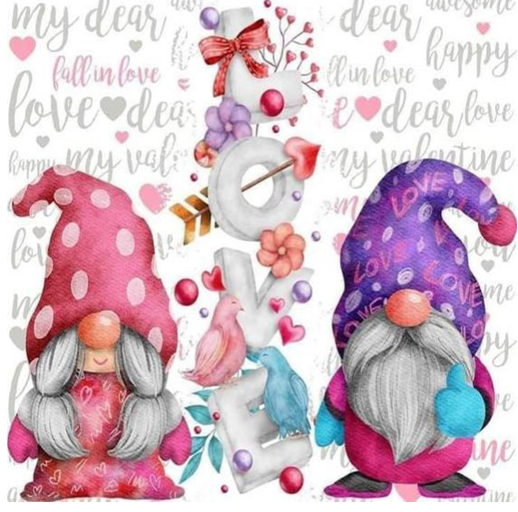 Diamond painting gnomes love