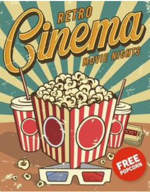 Diamond painting reclamebord cinema