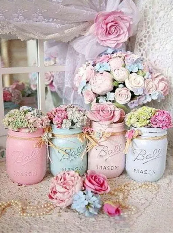 Diamond painting pastel potjes