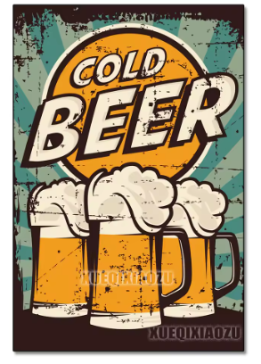 Diamond painting reclamebord 'cold beer'