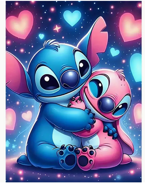Diamond painting Stitch en Angel
