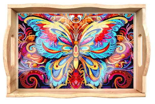 Dienblad met vlinder