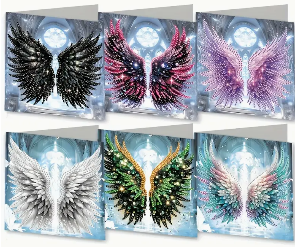 Kerstkaartenset engelenvleugels