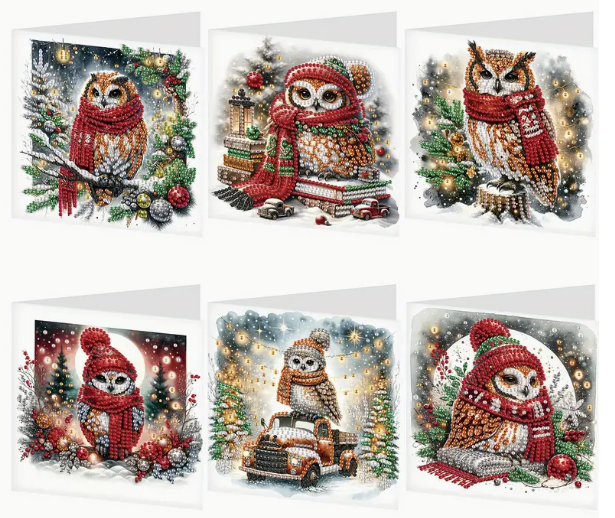 Kerstkaartenset uilen