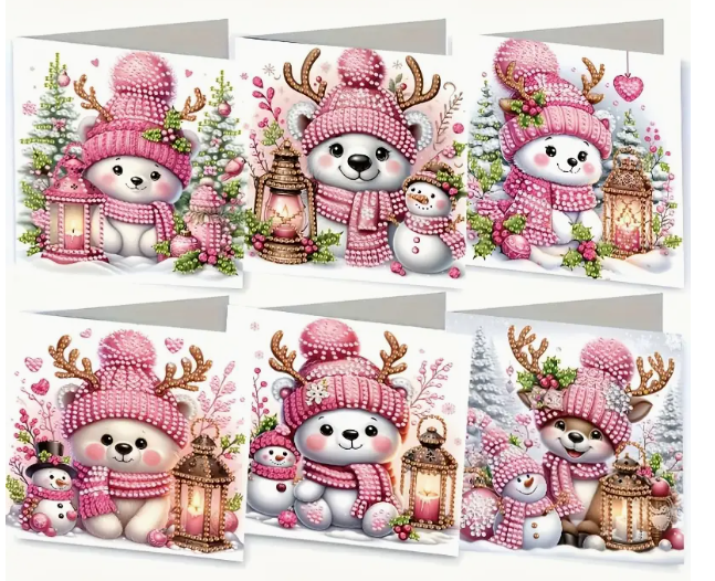 Kerstkaartenset sneeuwpopjes