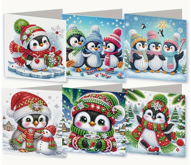 Kerstkaartenset pinguïns