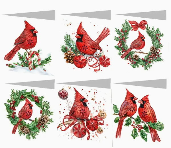 Kerstkaartenset kerstvogeltjes