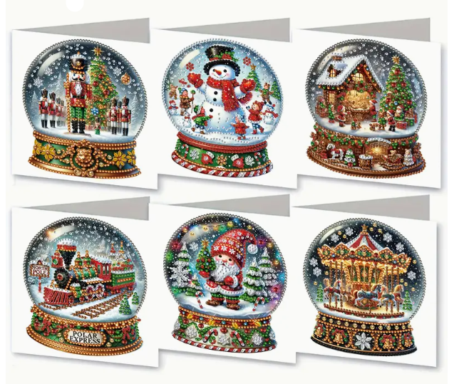 Kerstkaartenset schudbollen