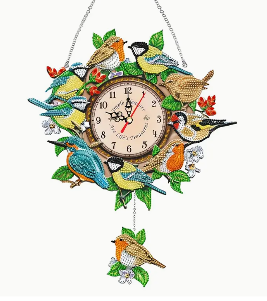 Hangende klok met vogels