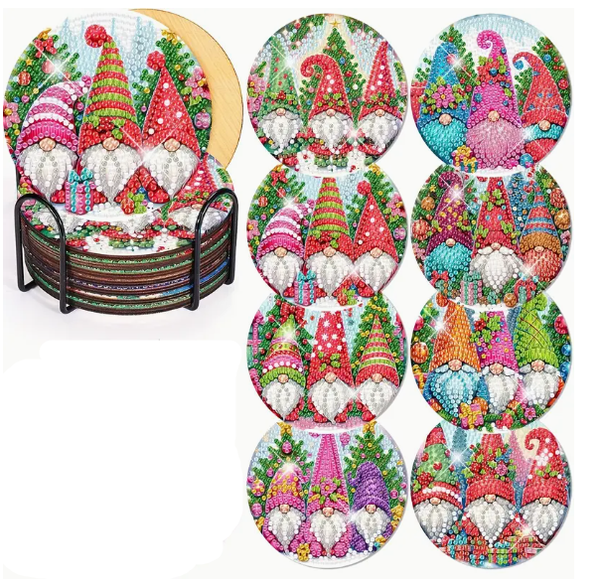 Onderzetters kerst gnomes