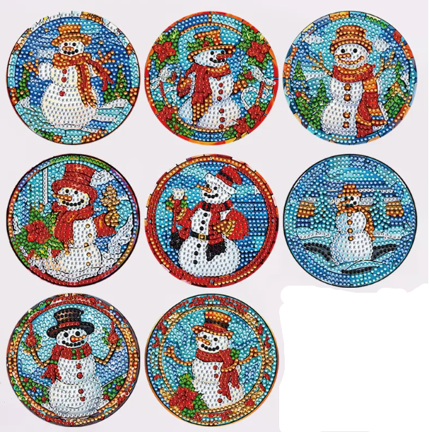 Onderzetters sneeuwpopjes