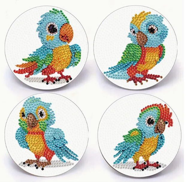 Onderzetters papagaaien