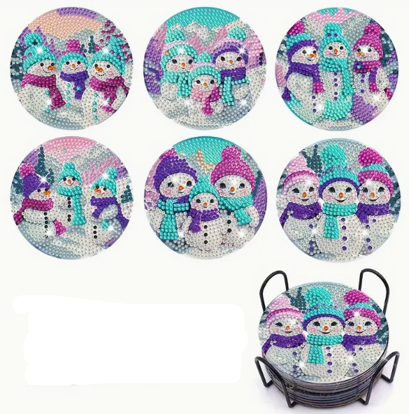 Onderzetters sneeuwpopjes