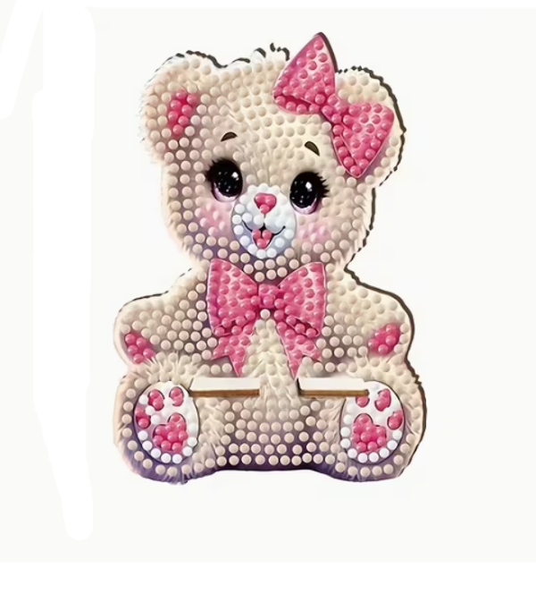 Telefoonhouder beertje met strik