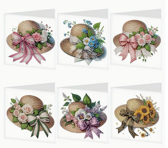 Wenskaartenset hoeden