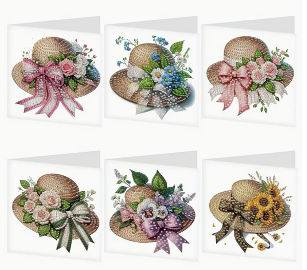 Wenskaartenset hoeden