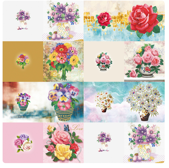 Wenskaartenset bloemen