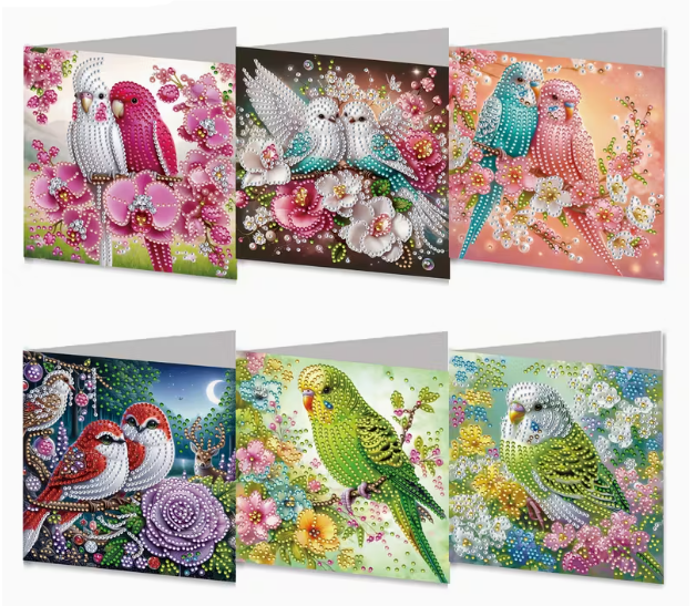 Wenskaartenset parkieten