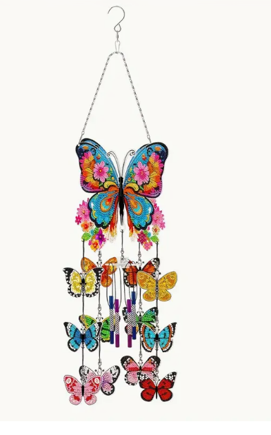 Windgong vlinders (blauw/rood)