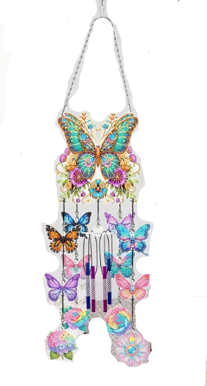 Windgong vlinders (groen/goud)