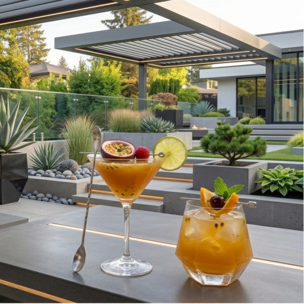 Passion fruit tonic cocktail