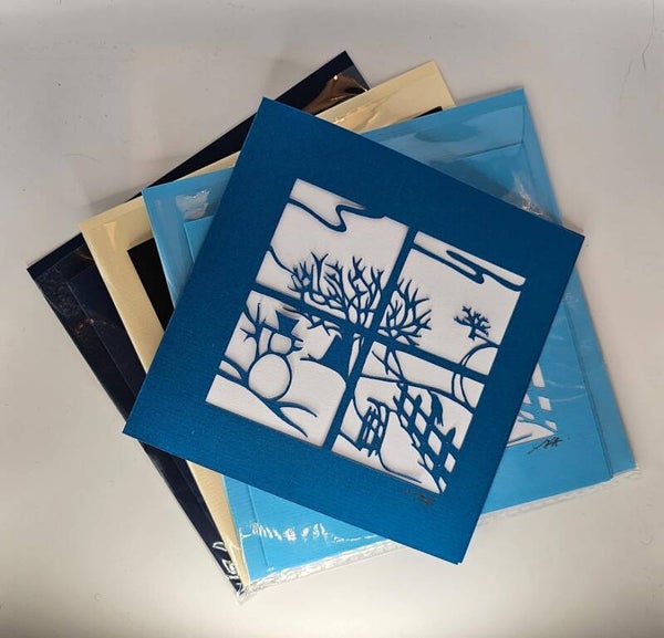 Carte de voeux paysage enneigé