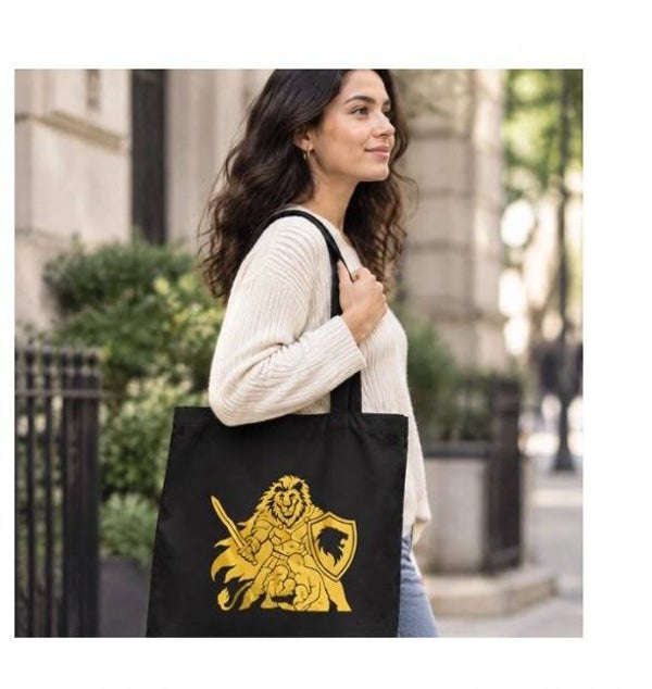 Bolsa de tela León dorado