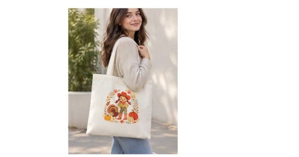 Bolsa de tela Vaquerita con pavo