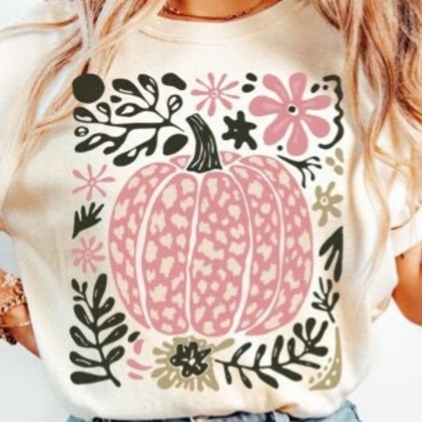 FALL PUMPKIN, WITH PINK LEOPARD PUMPKIN