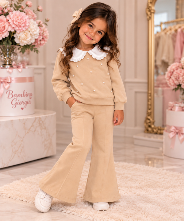 Luxury set parels beige