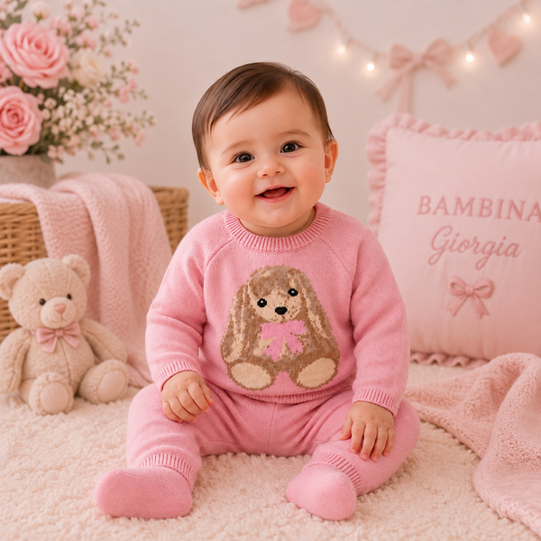 2 delig roze teddybeer