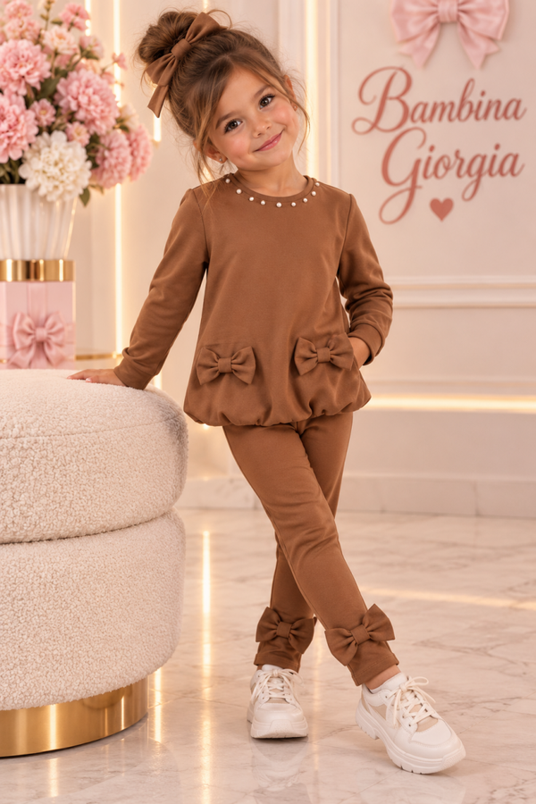 Leggingset choco bruin