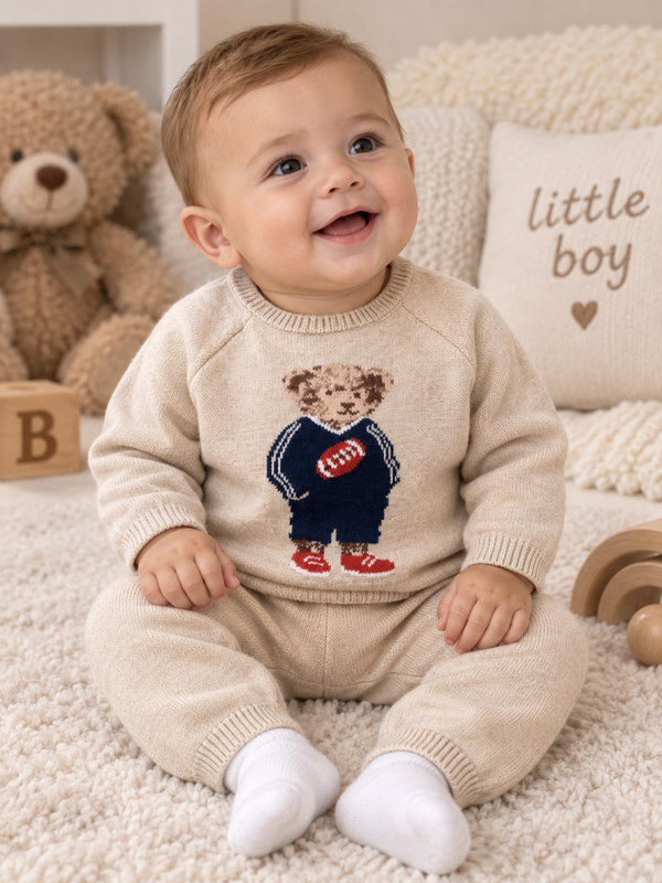 2 delig teddybeer beige