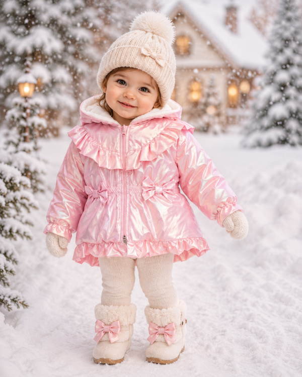 Winterjas metallic pink
