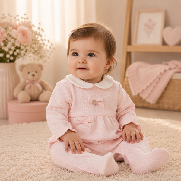 Boxpak roze strik met zilveren hanger