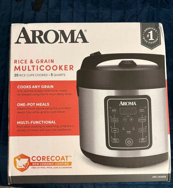 Aroma ARC-1030SB 20-Cup 5-Qt Digital Rice Grain Multicooker Stainless Steel
