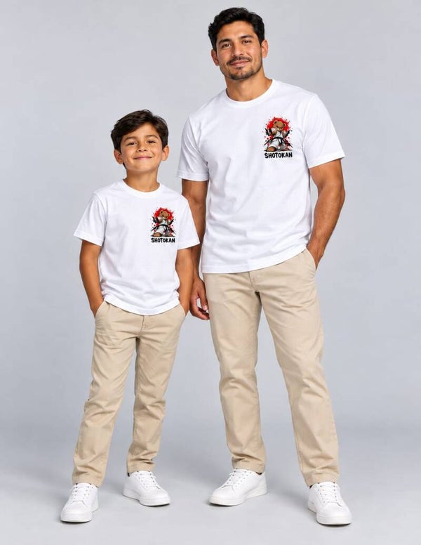 Custom Sublimated White T-Shirt Shotokan Karate Bear Adult & Kids Sizes
