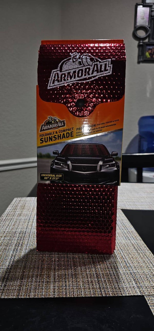 Armor All Foldable Compact Car Sunshade 55" x 27.5" Universal Windshield